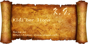 Kléber Ilona névjegykártya